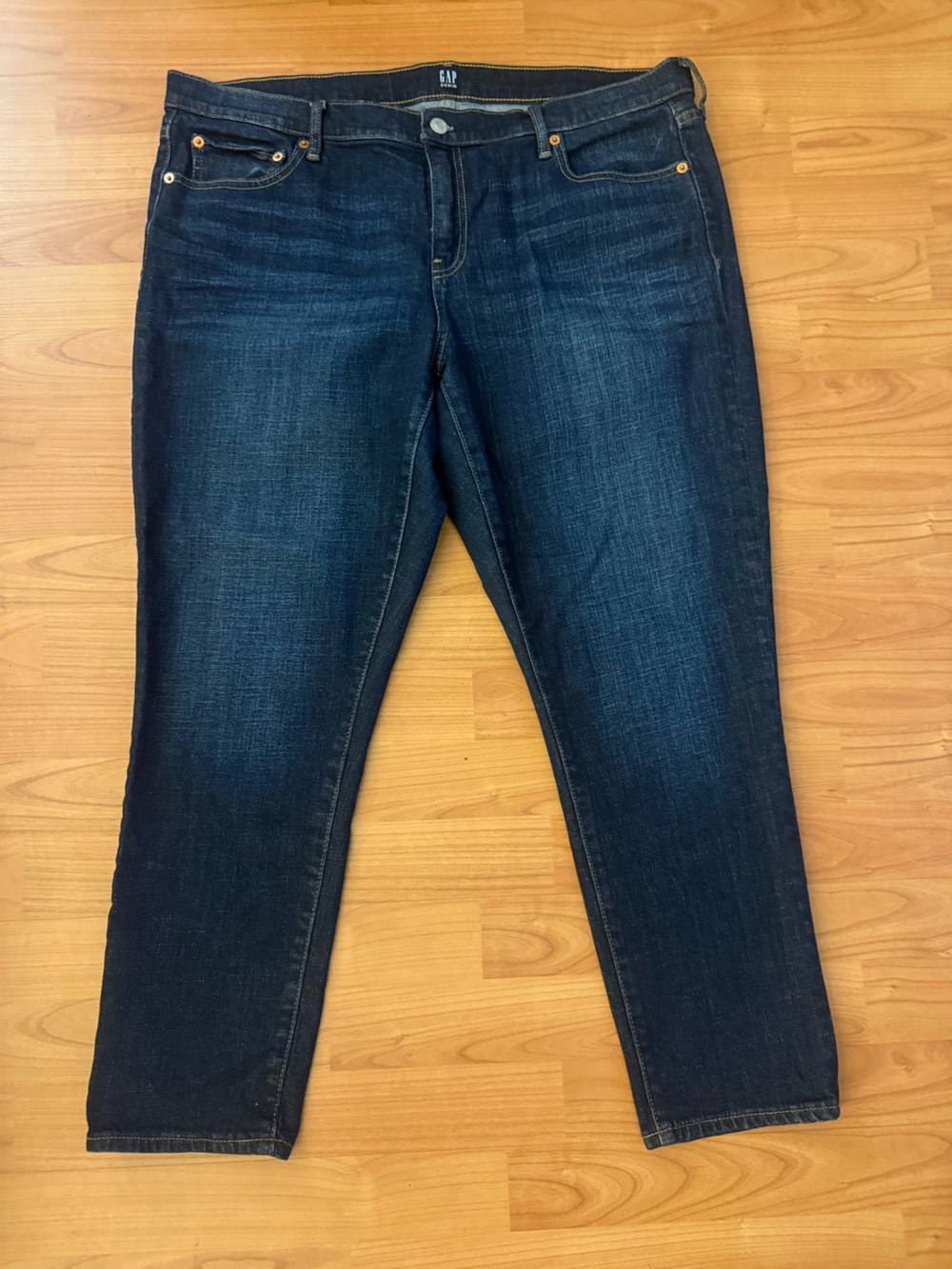 Gap Denim Best Girlfriend Jeans Womens 33 Dark Wash Cotton Blend